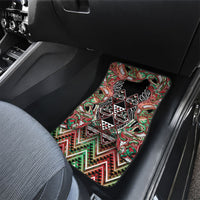Aotearoa Ngai Tuhoe Car Mats Maori Tribal Red And Green Paua Shell Pattern DT05 - Polynesian Pride