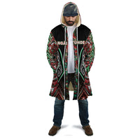 Aotearoa Ngai Tuhoe Cloak Maori Tribal Red And Green Paua Shell Pattern DT05 - Polynesian Pride