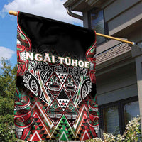 Aotearoa Ngai Tuhoe Garden Flag Maori Tribal Red And Green Paua Shell Pattern DT05 - Polynesian Pride