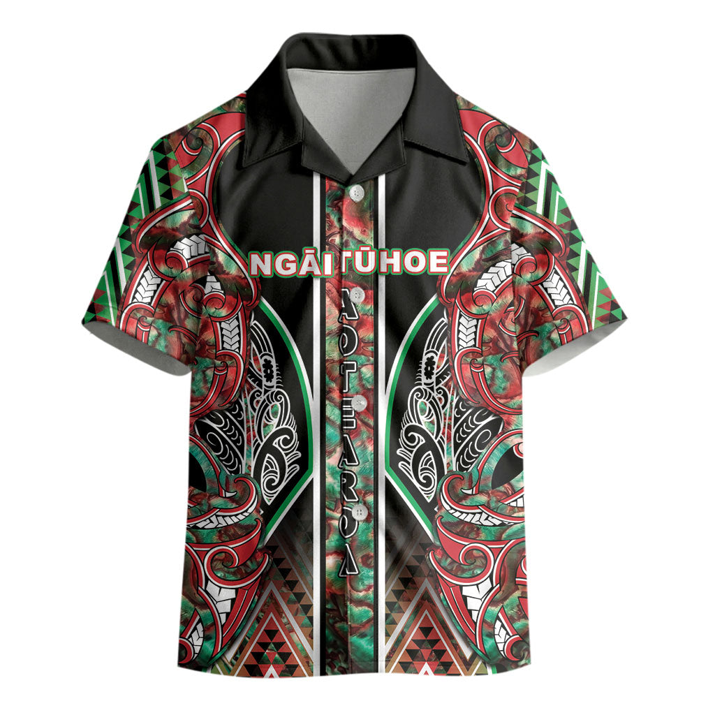 Aotearoa Ngai Tuhoe Kid Hawaiian Shirt Maori Tribal Red And Green Paua Shell Pattern DT05 - Polynesian Pride