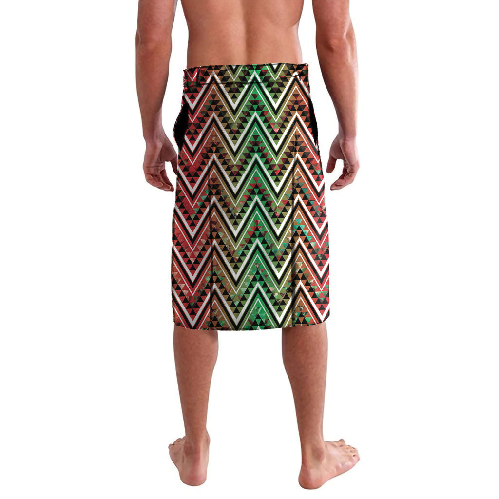 Aotearoa Ngai Tuhoe Lavalava Maori Tribal Red And Green Paua Shell Pattern DT05 - Polynesian Pride