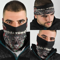 Aotearoa Ngai Tuhoe Neck Gaiter Maori Tribal Red And Green Paua Shell Pattern DT05 - Polynesian Pride