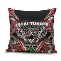 Aotearoa Ngai Tuhoe Pillow Cover Maori Tribal Red And Green Paua Shell Pattern DT05 Red - Polynesian Pride
