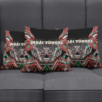 Aotearoa Ngai Tuhoe Pillow Cover Maori Tribal Red And Green Paua Shell Pattern DT05 - Polynesian Pride