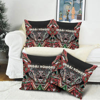 Aotearoa Ngai Tuhoe Pillow Cover Maori Tribal Red And Green Paua Shell Pattern DT05 - Polynesian Pride
