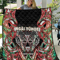 Aotearoa Ngai Tuhoe Quilt Maori Tribal Red And Green Paua Shell Pattern DT05 Red - Polynesian Pride