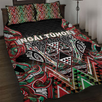 Aotearoa Ngai Tuhoe Quilt Bed Set Maori Tribal Red And Green Paua Shell Pattern DT05 Red - Polynesian Pride