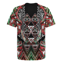 Aotearoa Ngai Tuhoe Rugby Jersey Maori Tribal Red And Green Paua Shell Pattern DT05 - Polynesian Pride
