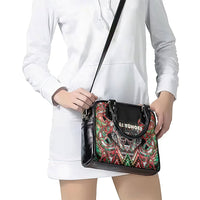 Aotearoa Ngai Tuhoe Shoulder Handbag Maori Tribal Red And Green Paua Shell Pattern DT05 - Polynesian Pride