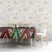 Aotearoa Ngai Tuhoe Tablecloth Maori Tribal Red And Green Paua Shell Pattern DT05 - Polynesian Pride