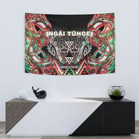 Aotearoa Ngai Tuhoe Tapestry Maori Tribal Red And Green Paua Shell Pattern DT05 - Polynesian Pride