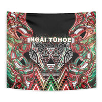 Aotearoa Ngai Tuhoe Tapestry Maori Tribal Red And Green Paua Shell Pattern DT05 - Polynesian Pride