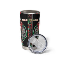 Aotearoa Ngai Tuhoe Tumbler Cup Maori Tribal Red And Green Paua Shell Pattern DT05 - Polynesian Pride