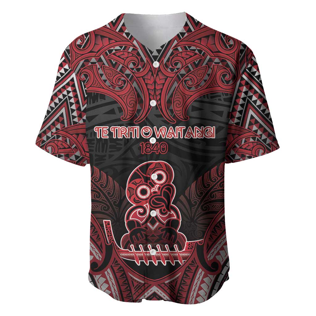 Personalised New Zealand Waitangi Day Baseball Jersey Te Tiriti O Waitangi 1840 DT05 Black - Polynesian Pride