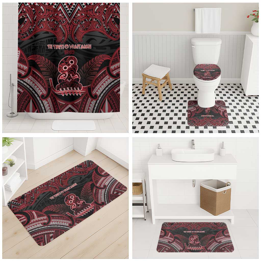 New Zealand Waitangi Day Bathroom Set Te Tiriti O Waitangi 1840 - Polynesian Pride