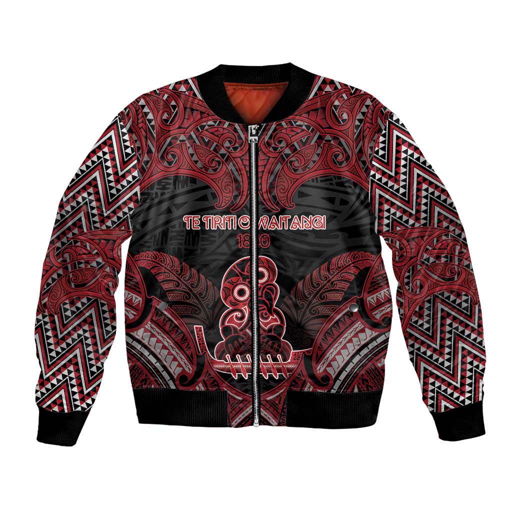 Personalised New Zealand Waitangi Day Bomber Jacket Te Tiriti O Waitangi 1840 - Polynesian Pride