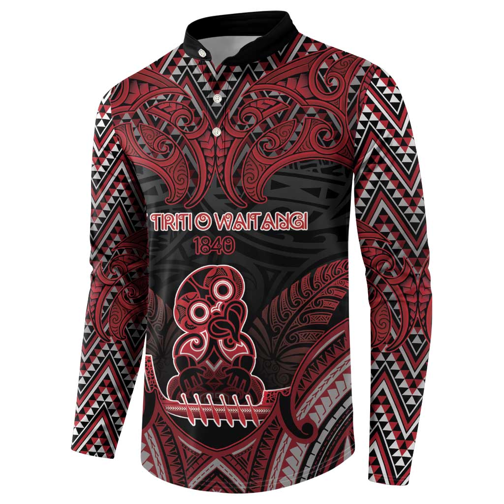 Personalised New Zealand Waitangi Day Button Sweatshirt Te Tiriti O Waitangi 1840 DT05 - Polynesian Pride