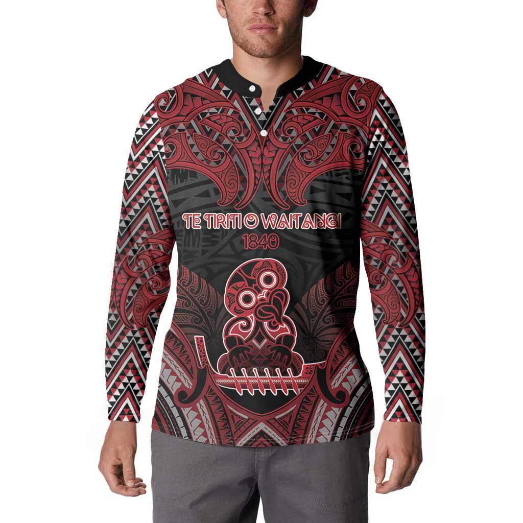 Personalised New Zealand Waitangi Day Button Sweatshirt Te Tiriti O Waitangi 1840 DT05 - Polynesian Pride