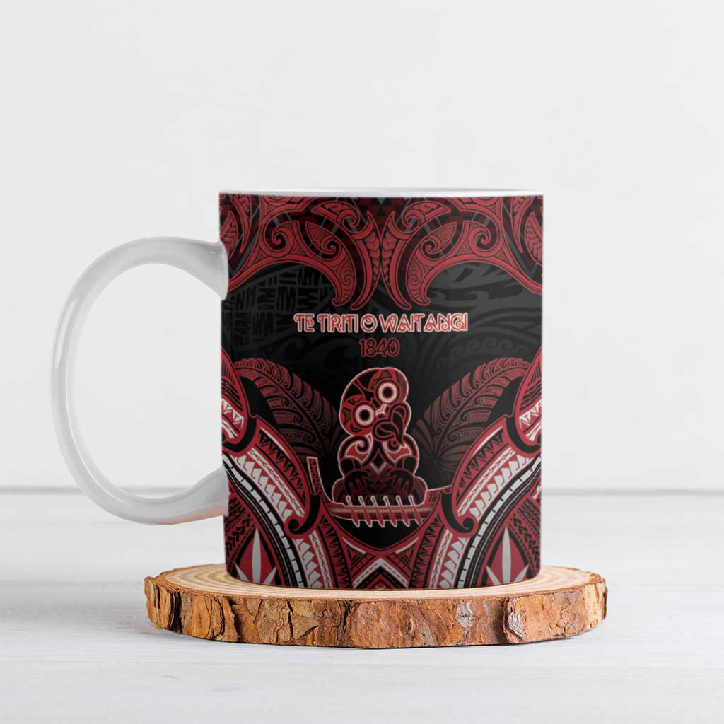Personalised New Zealand Waitangi Day Ceramic Mug Te Tiriti O Waitangi 1840 DT05 Black - Polynesian Pride