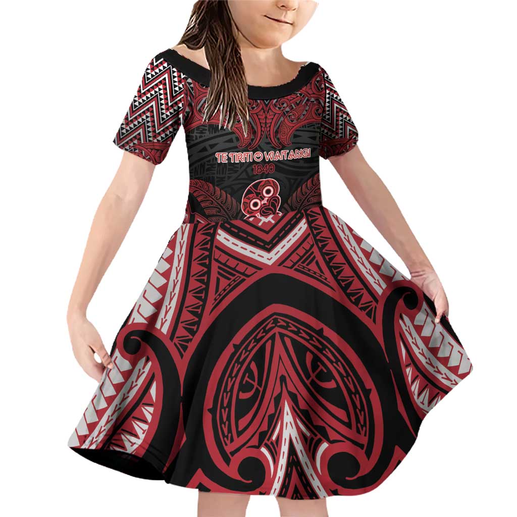 Personalised New Zealand Waitangi Day Family Matching Off Shoulder Short Dress and Hawaiian Shirt Te Tiriti O Waitangi 1840 - Polynesian Pride