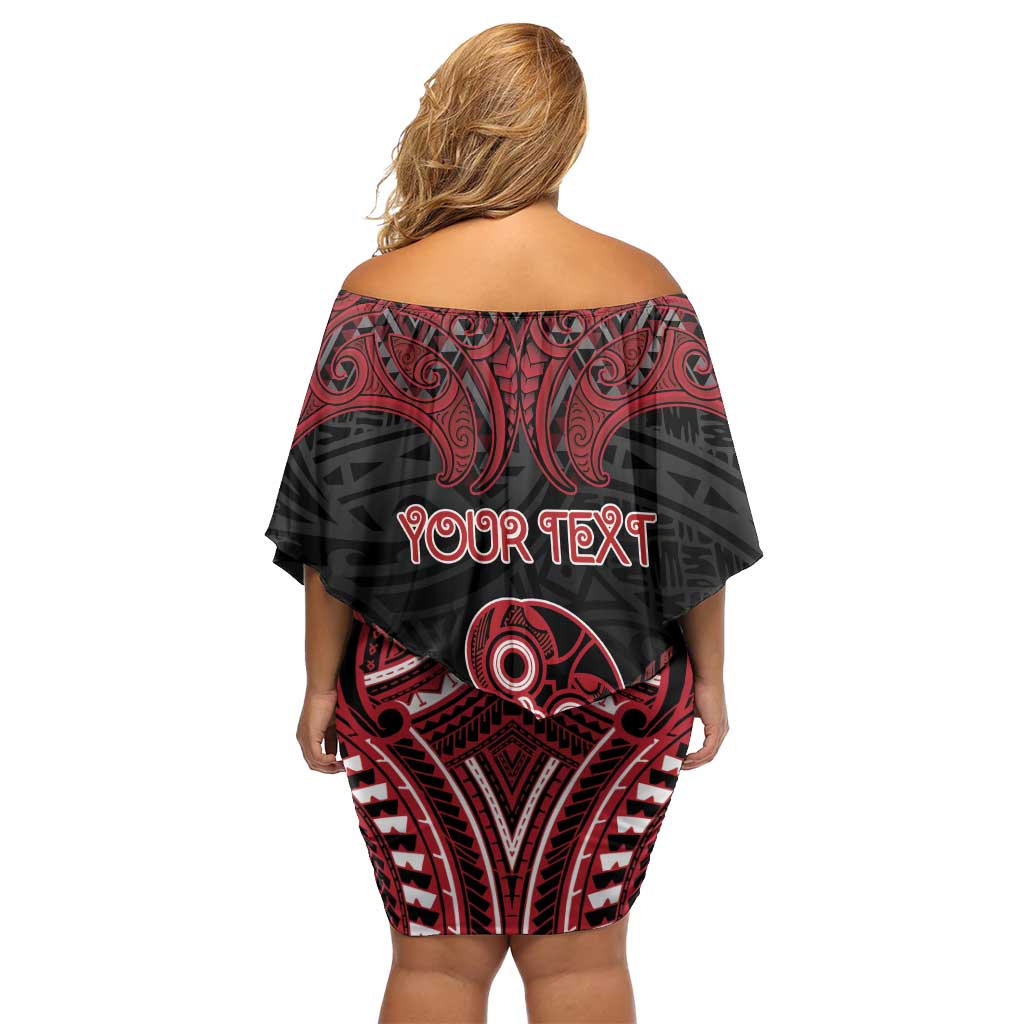 Personalised New Zealand Waitangi Day Family Matching Off Shoulder Short Dress and Hawaiian Shirt Te Tiriti O Waitangi 1840 - Polynesian Pride