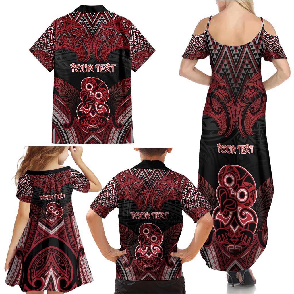 Personalised New Zealand Waitangi Day Family Matching Summer Maxi Dress and Hawaiian Shirt Te Tiriti O Waitangi 1840 - Polynesian Pride