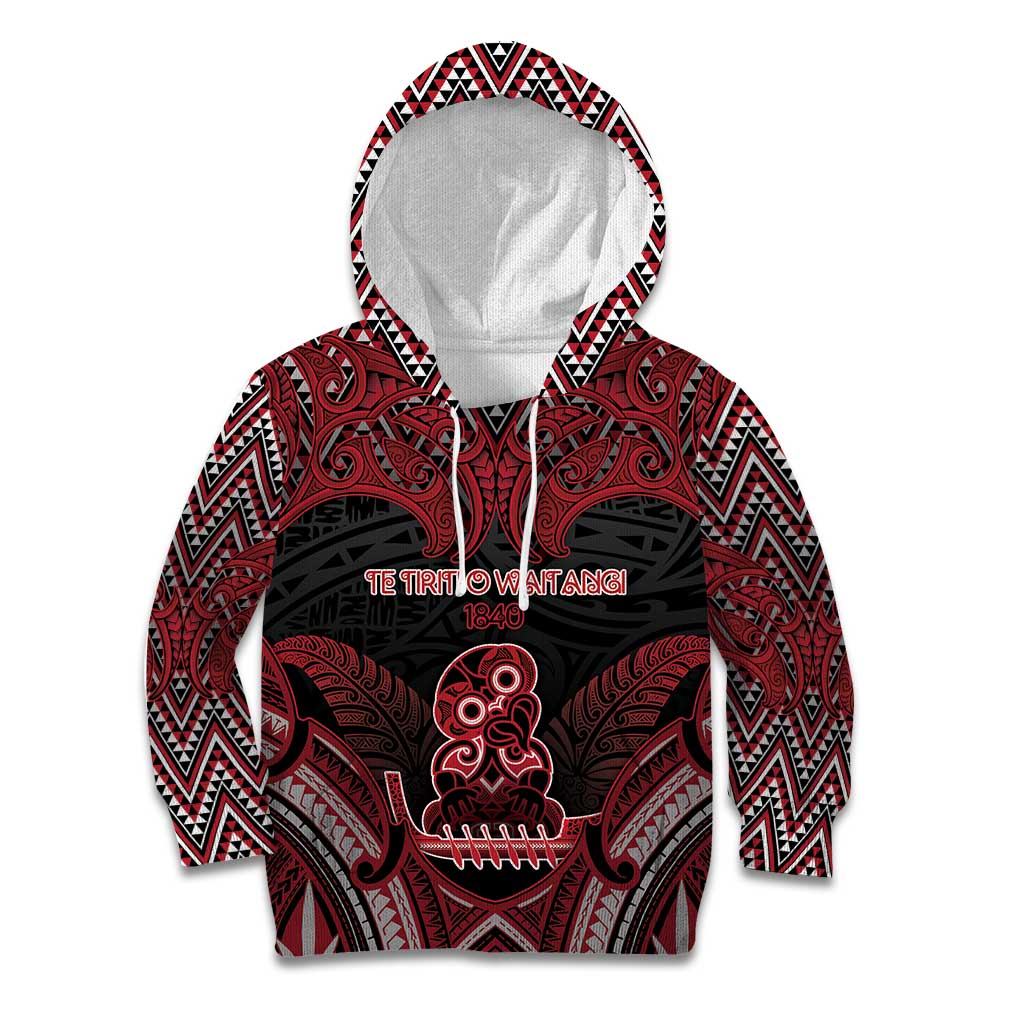 Personalised New Zealand Waitangi Day Kid Hoodie Te Tiriti O Waitangi 1840 DT05 Hoodie Black - Polynesian Pride