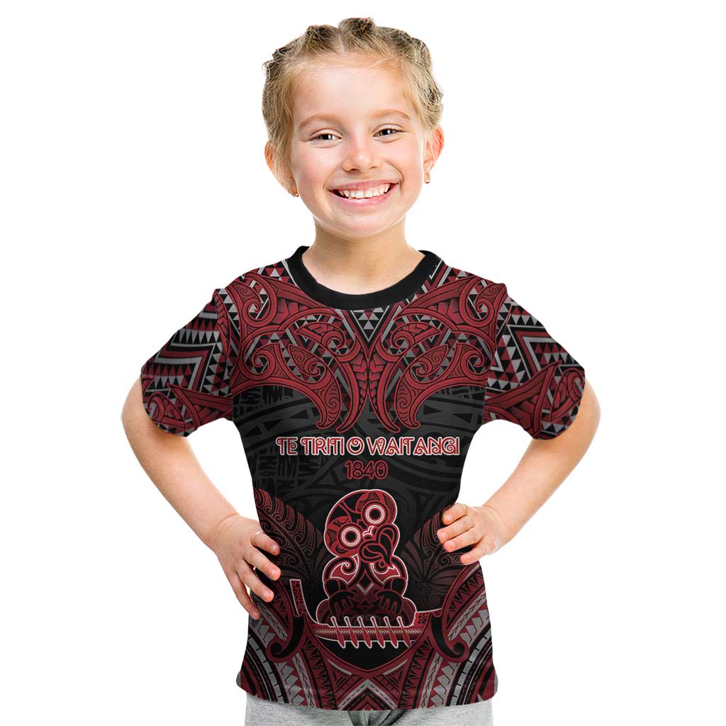 Personalised New Zealand Waitangi Day Kid T Shirt Te Tiriti O Waitangi 1840 - Polynesian Pride