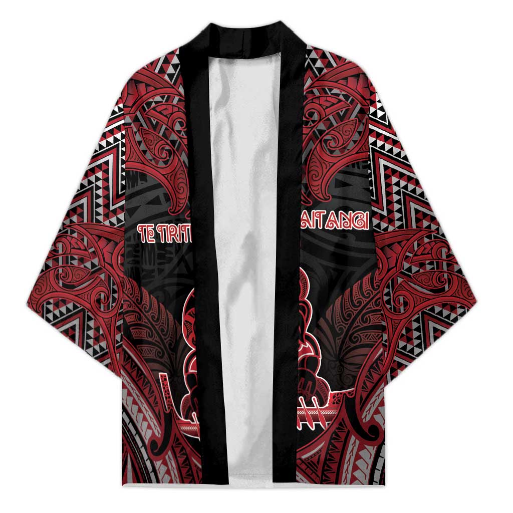 Personalised New Zealand Waitangi Day Kimono Te Tiriti O Waitangi 1840 DT05 Unisex Black - Polynesian Pride