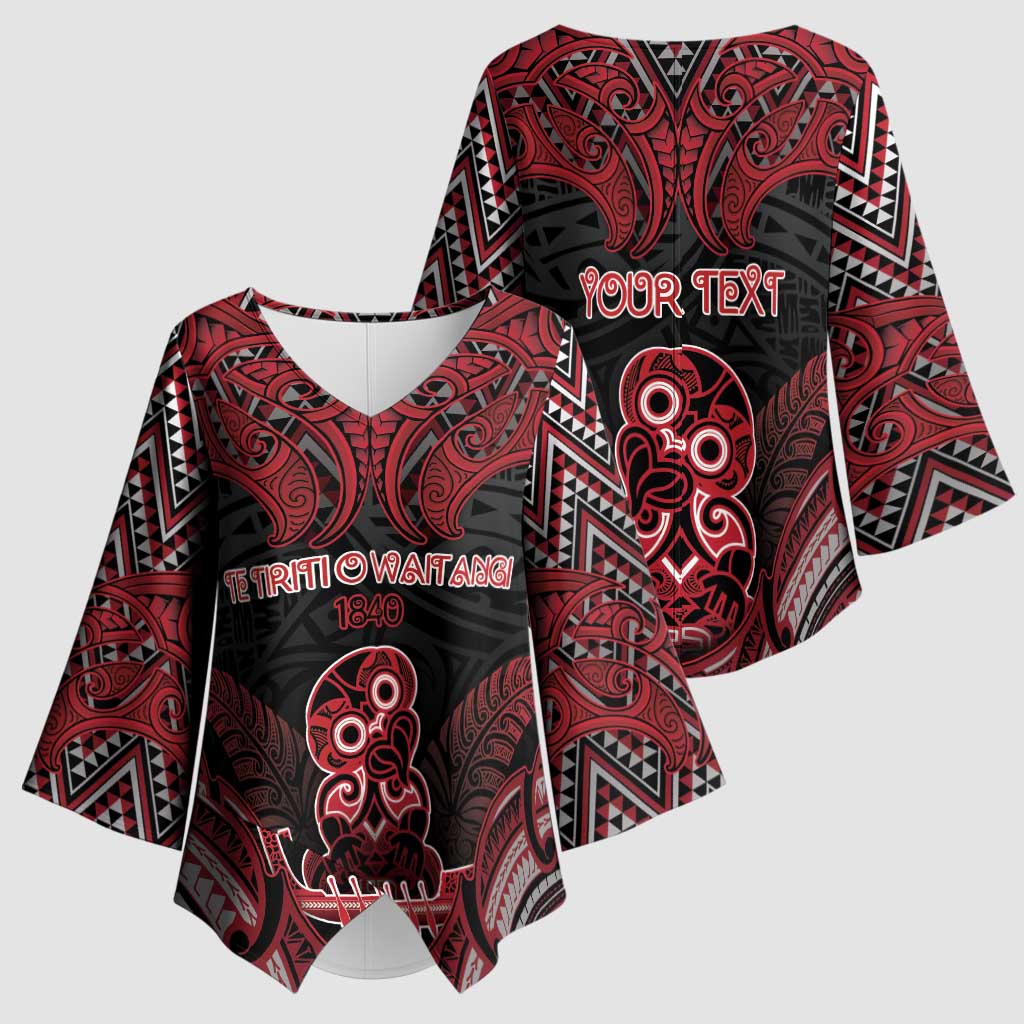 Personalised New Zealand Waitangi Day Kimono Sleeve Blouse Te Tiriti O Waitangi 1840 DT05 - Polynesian Pride