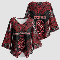 Personalised New Zealand Waitangi Day Kimono Sleeve Blouse Te Tiriti O Waitangi 1840 DT05 - Polynesian Pride