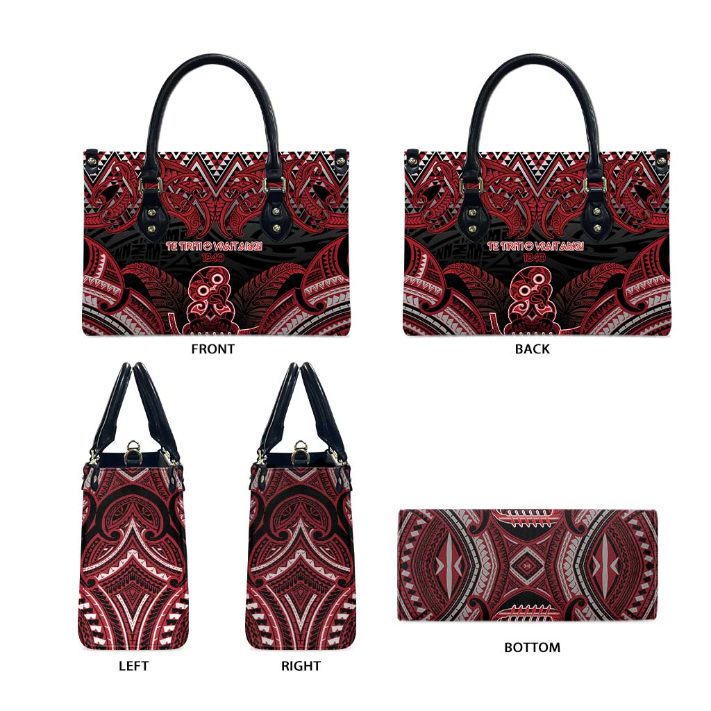 New Zealand Waitangi Day Leather Bag Te Tiriti O Waitangi 1840 - Polynesian Pride