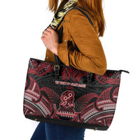 New Zealand Waitangi Day Leather Tote Bag Te Tiriti O Waitangi 1840 - Polynesian Pride