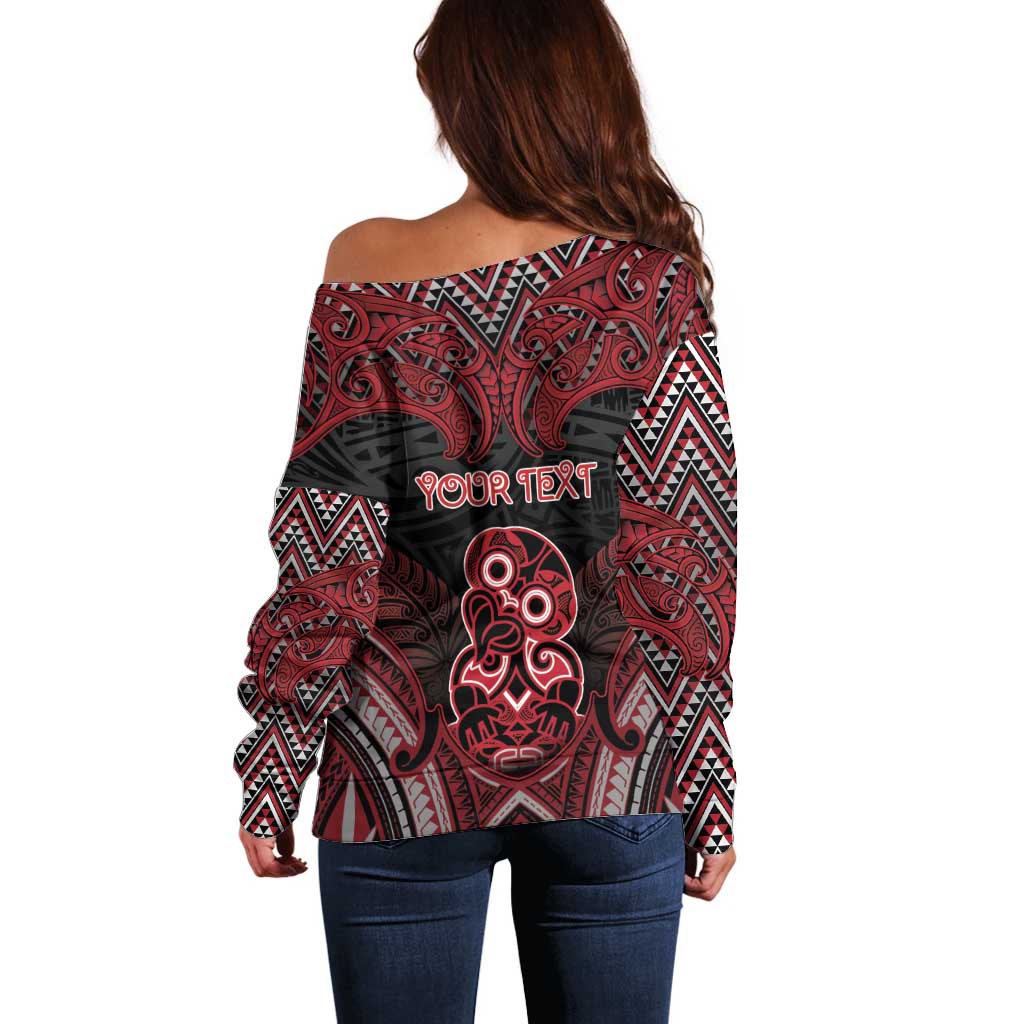 Personalised New Zealand Waitangi Day Off Shoulder Sweater Te Tiriti O Waitangi 1840 DT05 - Polynesian Pride