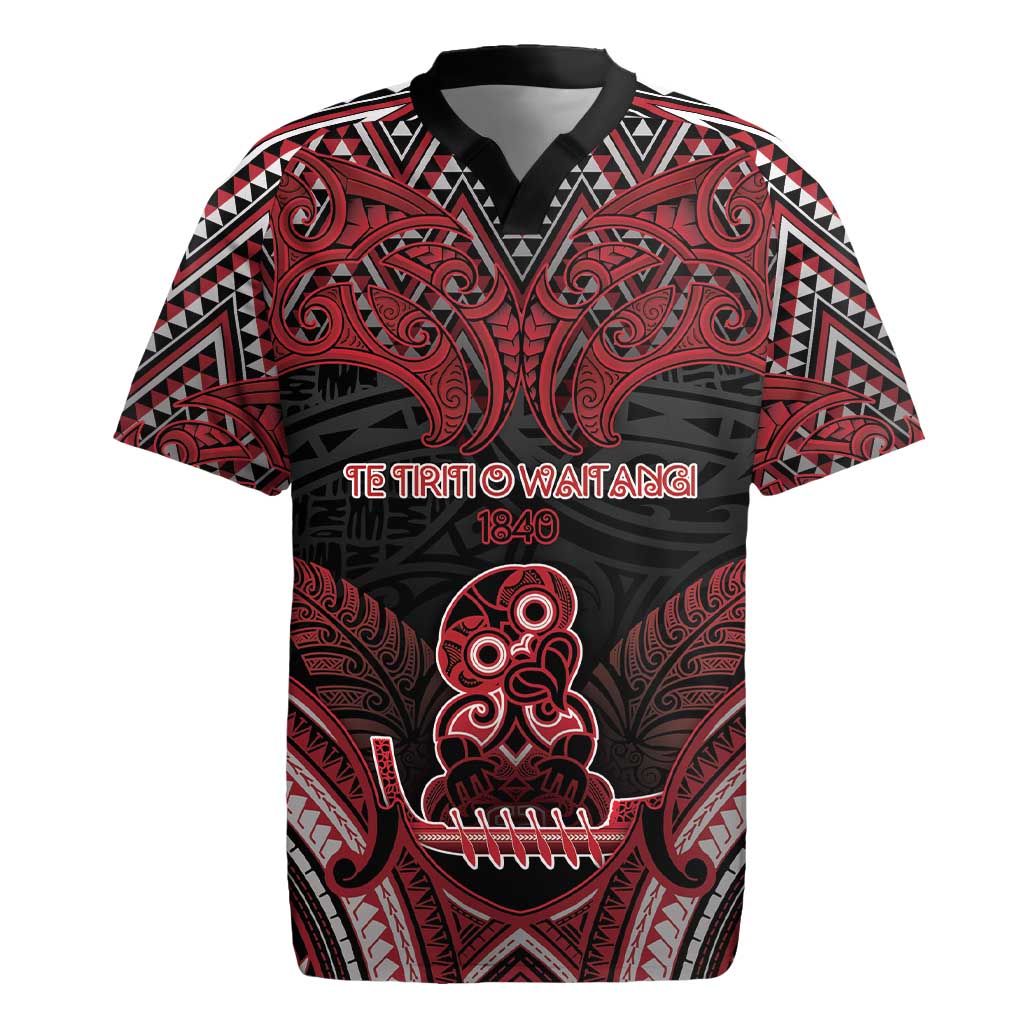 Personalised New Zealand Waitangi Day Rugby Jersey Te Tiriti O Waitangi 1840 DT05 Black - Polynesian Pride