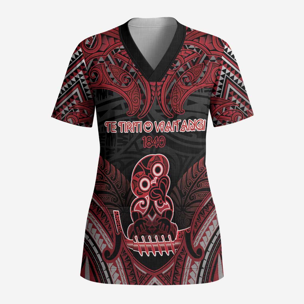 Personalised New Zealand Waitangi Day Scrub Top Te Tiriti O Waitangi 1840 - Polynesian Pride