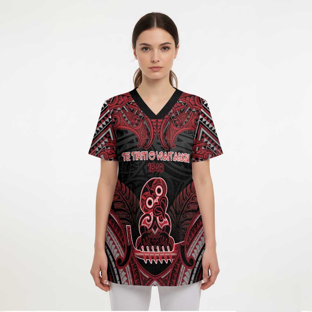 Personalised New Zealand Waitangi Day Scrub Top Te Tiriti O Waitangi 1840 - Polynesian Pride