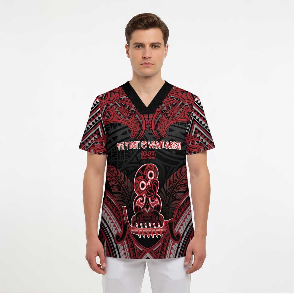 Personalised New Zealand Waitangi Day Scrub Top Te Tiriti O Waitangi 1840 - Polynesian Pride