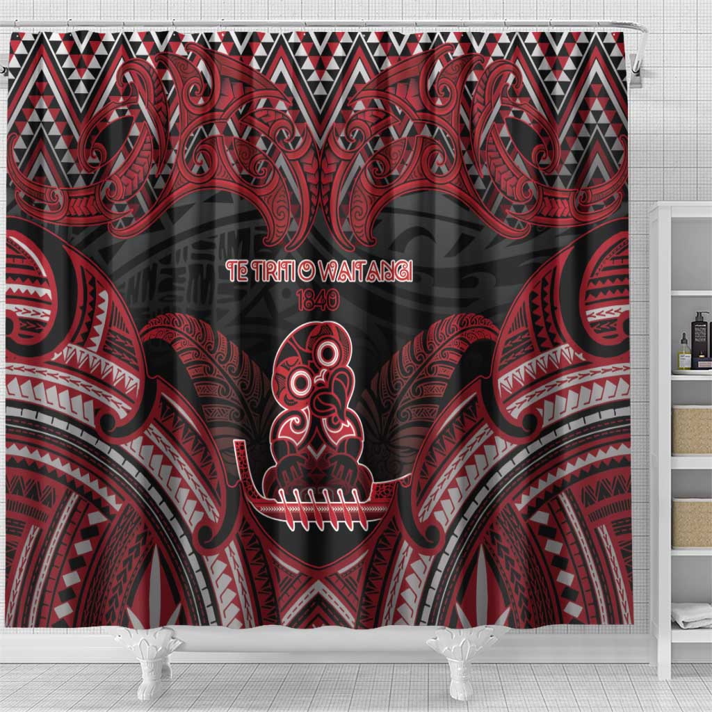 New Zealand Waitangi Day Shower Curtain Te Tiriti O Waitangi 1840 DT05 - Polynesian Pride