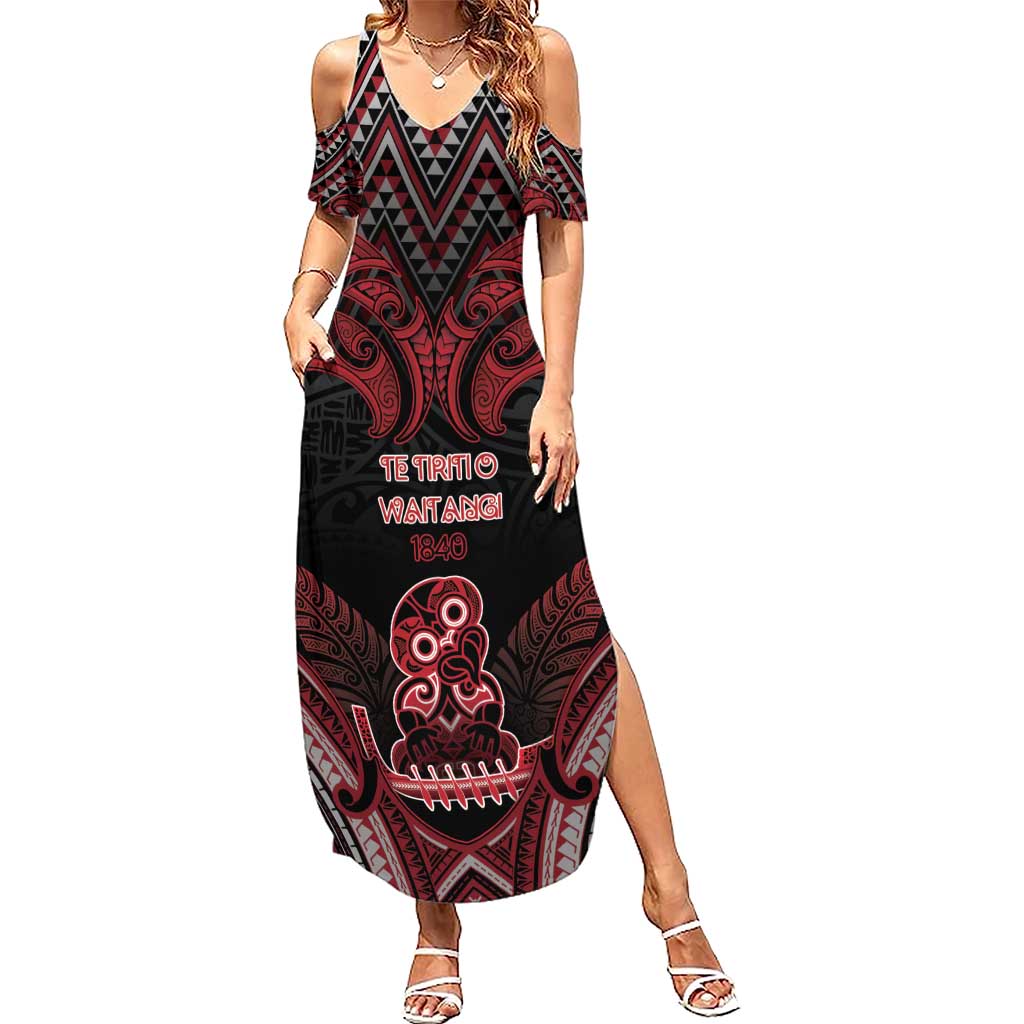 Personalised New Zealand Waitangi Day Summer Maxi Dress Te Tiriti O Waitangi 1840 - Polynesian Pride