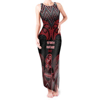Personalised New Zealand Waitangi Day Tank Maxi Dress Te Tiriti O Waitangi 1840 DT05 Women Black - Polynesian Pride
