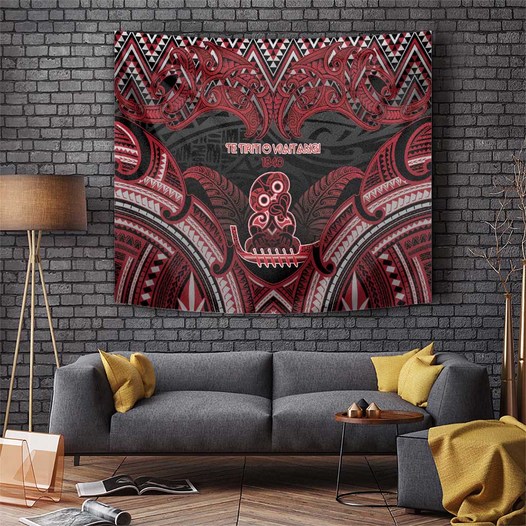 New Zealand Waitangi Day Tapestry Te Tiriti O Waitangi 1840 DT05 Black - Polynesian Pride