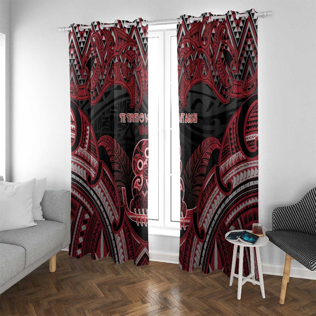 New Zealand Waitangi Day Window Curtain Te Tiriti O Waitangi 1840 - Polynesian Pride