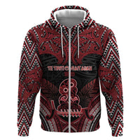 Personalised New Zealand Waitangi Day Zip Hoodie Te Tiriti O Waitangi 1840 DT05 Zip Hoodie Black - Polynesian Pride