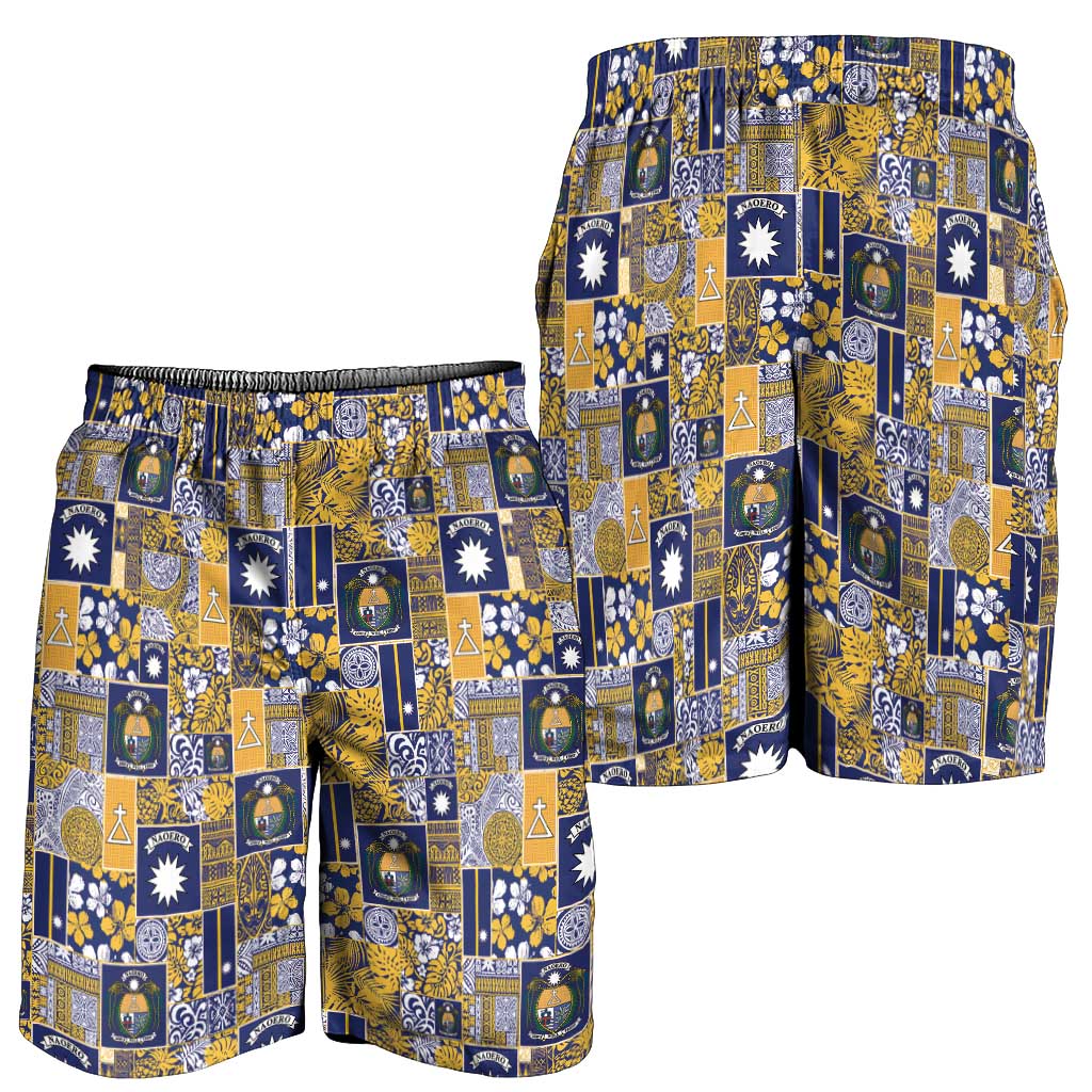 Ekamawir omo Nauru Shorts for Men Pacific Patchwork Xmas Vibes - Polynesian Pride