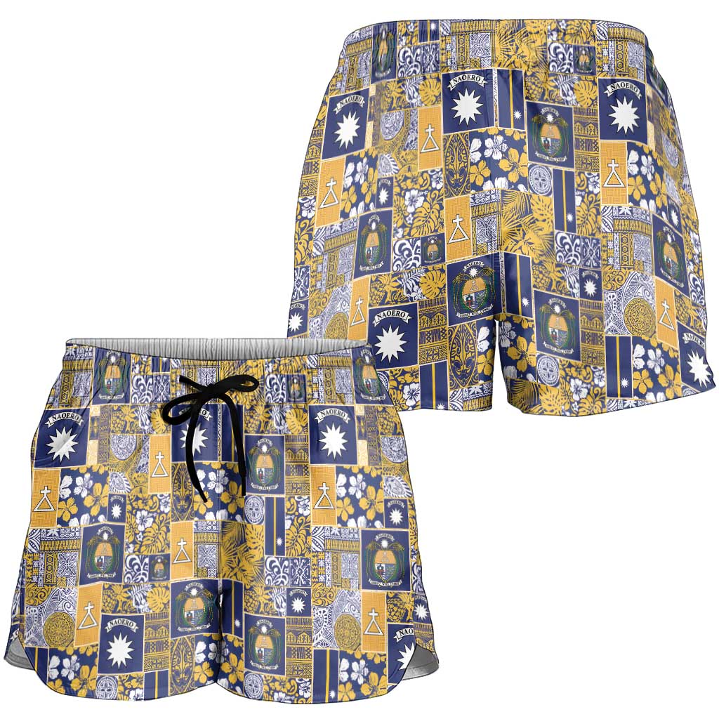 Ekamawir omo Nauru Shorts for Women Pacific Patchwork Xmas Vibes - Polynesian Pride