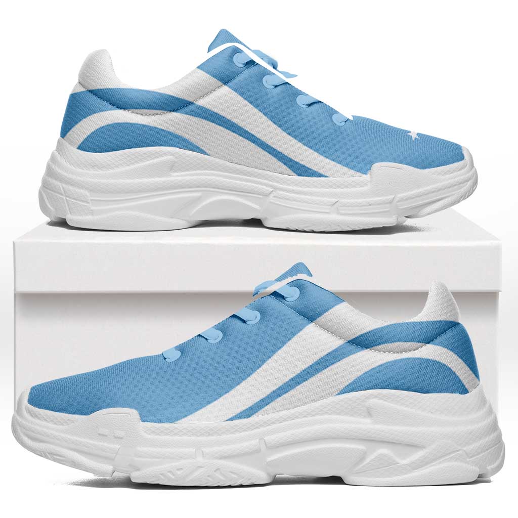 Federated States Of Micronesia Chunky Sneakers Flag-Inspired Curve Style LT05 Blue - Polynesian Pride