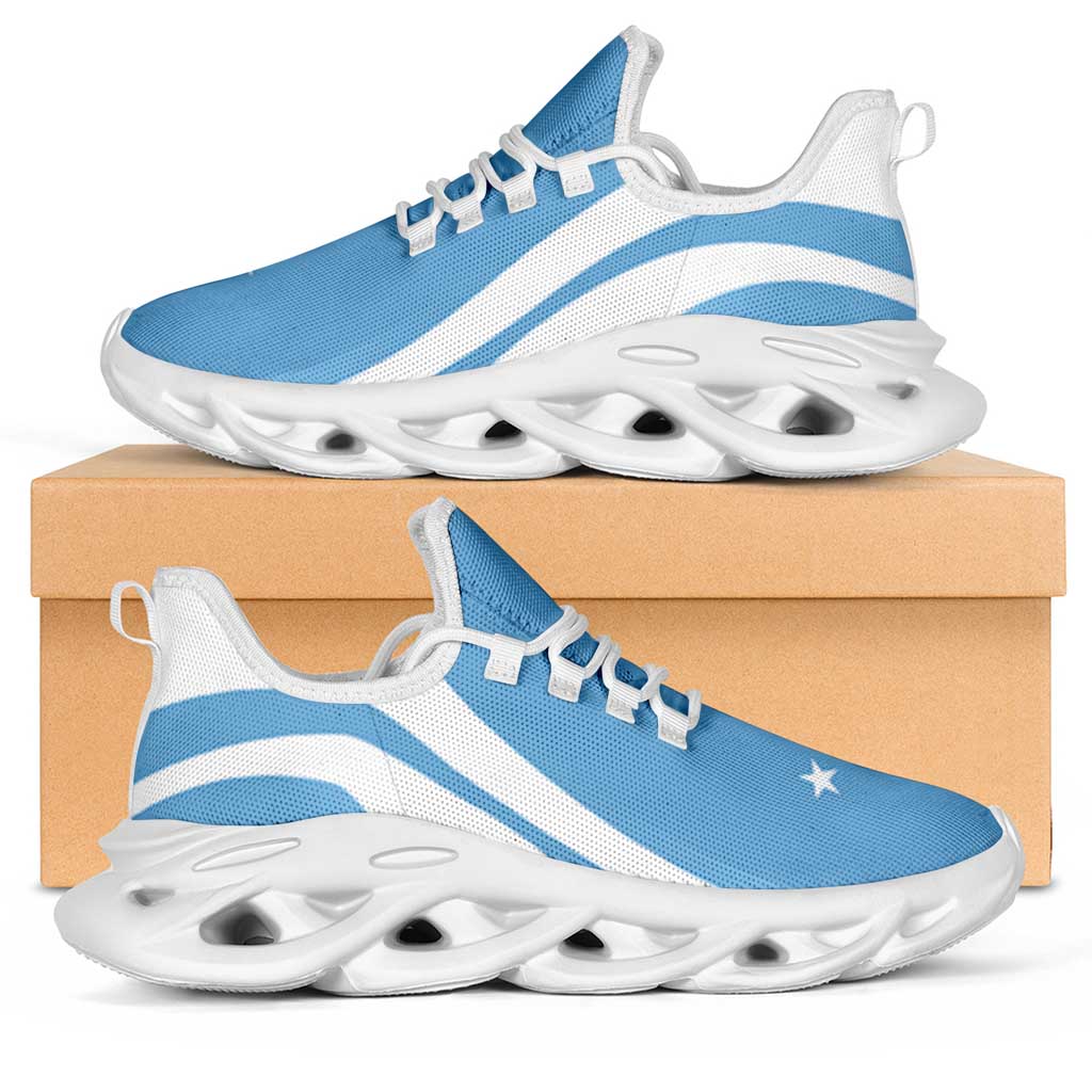 Federated States Of Micronesia Clunky Sneakers Flag-Inspired Curve Style LT05 Blue - Polynesian Pride