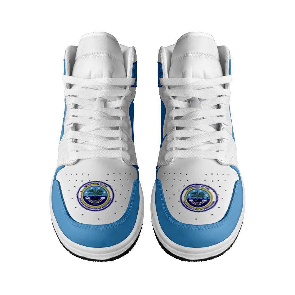 Federated States Of Micronesia High Sneakers AJ1 Coat Of Arms Flag Inspired LT05 - Polynesian Pride