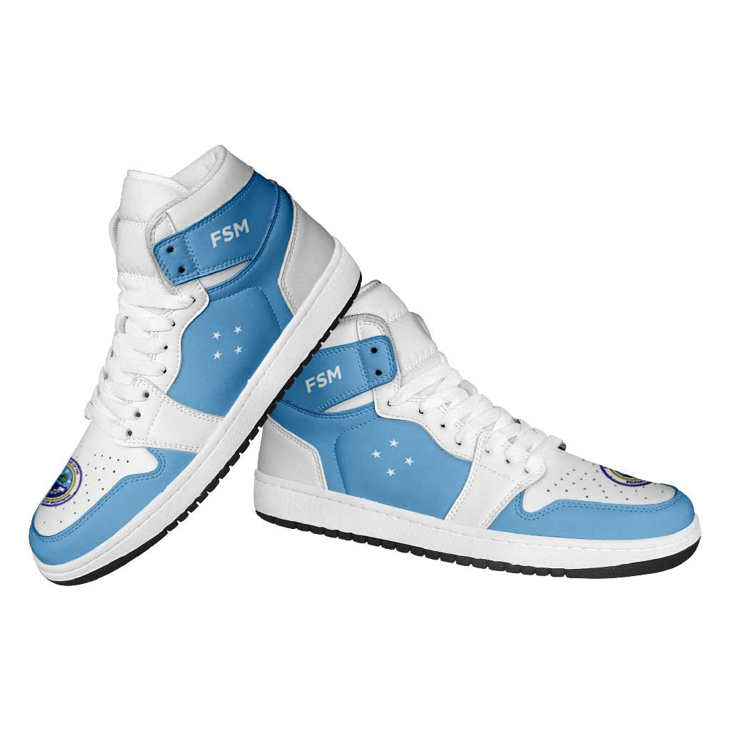 Federated States Of Micronesia High Sneakers AJ1 Coat Of Arms Flag Inspired LT05 - Polynesian Pride